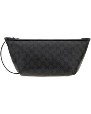 Gucci Gg Canvas Small Essence Classic Beauty Case - Gray