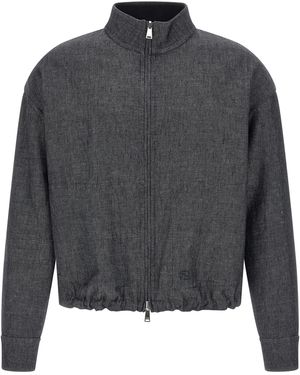 Fendi 'Ff Selleria' Reversible Blouson - Gray