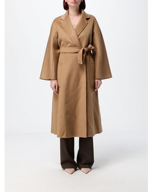 Max Mara Ludmilla Long Cashmere Belted Robe Coat - Natural