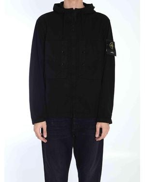 Stone Island Hooded Parka - Black