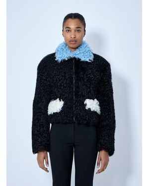 Marni Curly Shearling Jacket - Blue