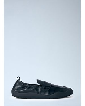 Prada Leather Slip-On Loafers - Blue