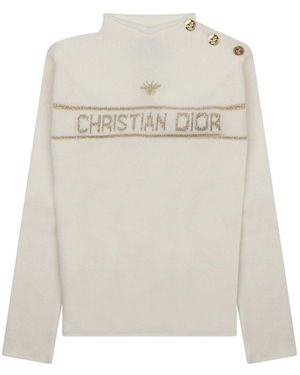 Dior Logo Cashmere Sweater - White