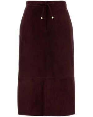 Max Mara Max Mara S Suede Gazza Skirt - Purple