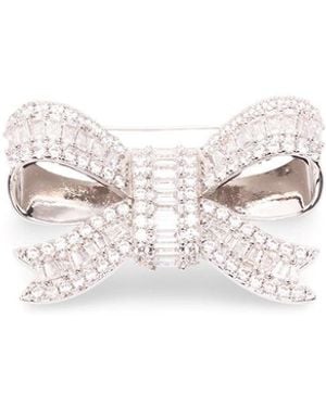 Self-Portrait Crystal Brooch - White