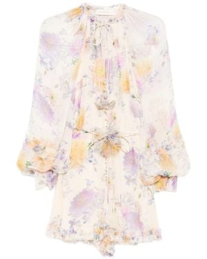Zimmermann Luna Ruffled Playsuit - White