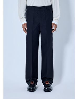 Prada Canvas Logo-Plaque Pants - Blue