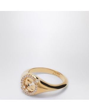 Fendi Goldcoloured Everround Ring - Natural