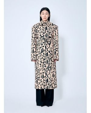 Sportmax Animal-Print Trench Coat - White