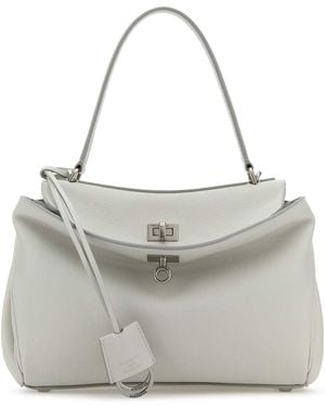 Balenciaga Chalk Leather Small Rodeo Handbag - Gray