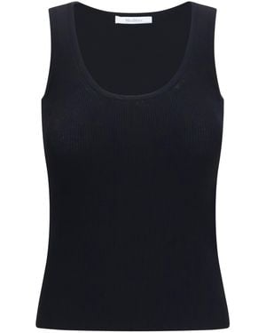 Max Mara Ribbed Jersey Tank Top - Black
