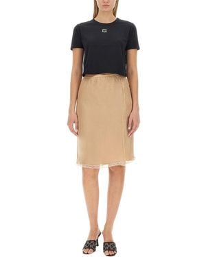 Gucci Silk Chiffon Skirt - Natural