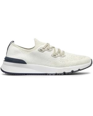 Brunello Cucinelli Cotton Chiné Knit Runners - White