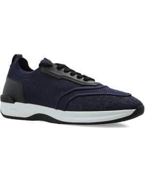 Brioni Cotton And Linen Blend Sneakers - Blue