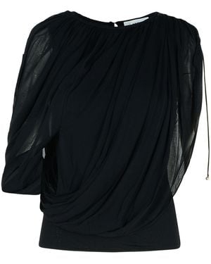Lanvin 'Draped' Viscose Blend Top - Black