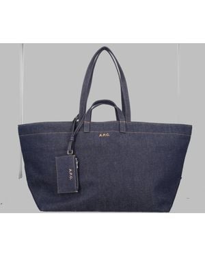 A.P.C. A. P.C. Denim Tote Bag With Pouch - Blue