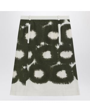 Prada Cotton Skirt With Military Pattern - Green