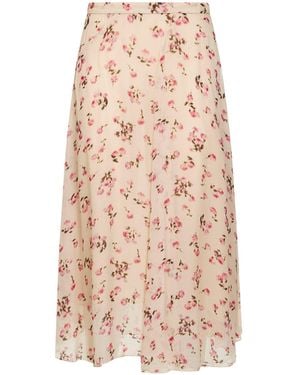 Isabel Marant Marant Etoile Printed Muslin Lycia Asymmetric Skirt - Natural