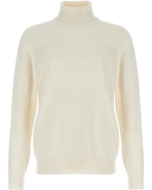 Brunello Cucinelli Cashmere Turtleneck Sweater - White