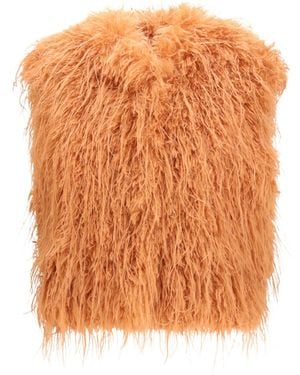 forte_forte Forte_Forte Eco Mongolia Faux Fur Vest - Orange