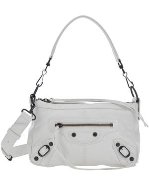 Balenciaga 'Le City Moto' Mini Shoulder Bag With Adjustable And Removable Strap - Gray