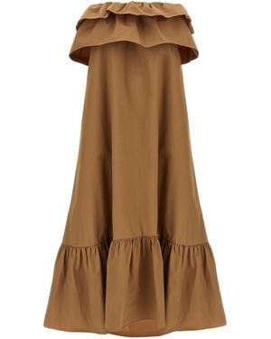 Saint Laurent Flounce Dress - Brown