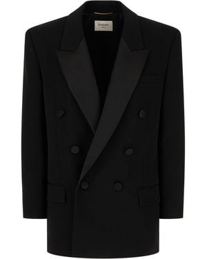 Saint Laurent Clothing Blazers & Gilets - Black