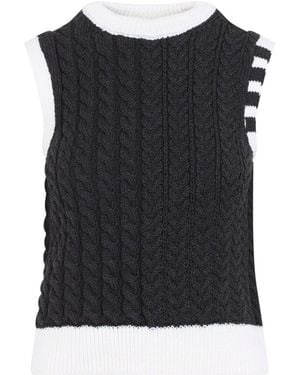 Thom Browne Aran Cable Shell Top - Black