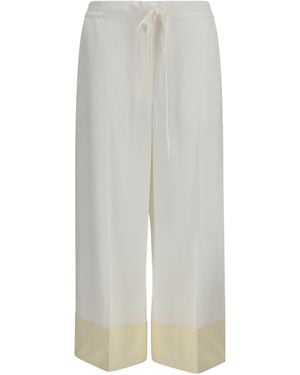 TOTEME Pants Satin Drawstring Viscose Pants - White