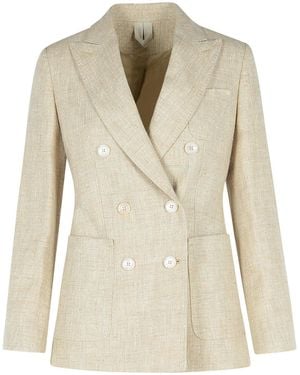 Max Mara Ivory Linen Blend Blazer - Natural