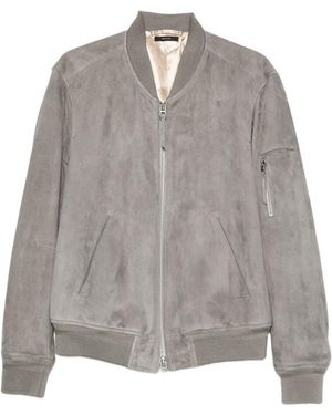 Tom Ford Suede Leather Bomber Jacket - Gray
