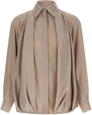 Loewe Silk Draped Shirt - Brown