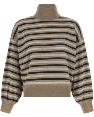 Brunello Cucinelli 'Sparkling Stripes' Sweater - Multicolor