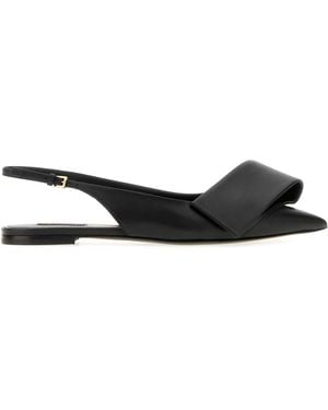 Givenchy Leather Twisted Ribbon Ballerinas - Black