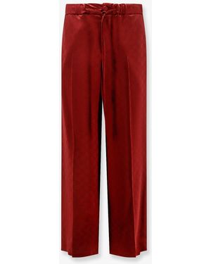 Gucci Rosso Ancora Viscose Blend Pants - Red
