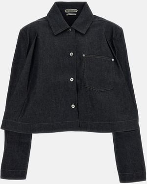 JW Anderson Jw Anderson Flare Hem Denim Shirt - Black