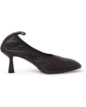 Aeyde 'Giulia' Mocha Nappa Leather Pumps - Black