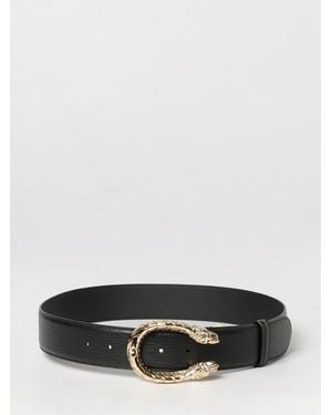 Gucci Leather Belt With Logo Buckle - Gray
