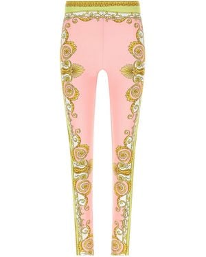 Versace 'Spring Barocco' Leggings - Pink