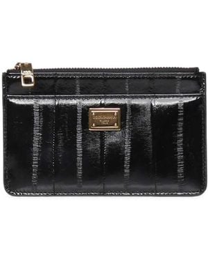 Dolce & Gabbana Dolce & Gabbana Card Holder With Logo Plaque Panel - Black