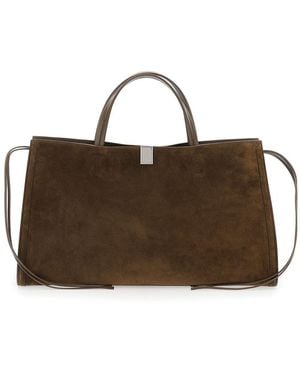 Phoebe Philo Khaki Handbag With Lock Closure And Lace-Up Details - Brown