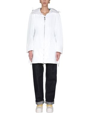Bottega Veneta Hooded High Neck Parka Jacket - White