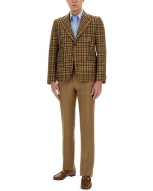 Gucci Jacket With Double G - Natural