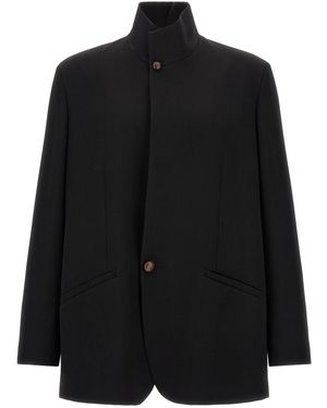 ZEGNA Wool Blazer With Buttons - Black