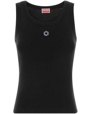 KENZO Logo Round Neck Top - Black