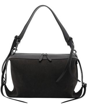 Yuzefi Bento Suede Shoulder Bag - Black