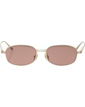 Brunello Cucinelli Titanium Sunglasses With Slim Square Frame - Pink