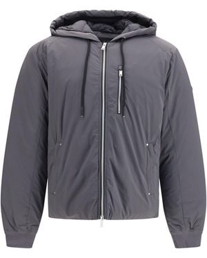Moose Knuckles Hooded Down Jacket - Gray