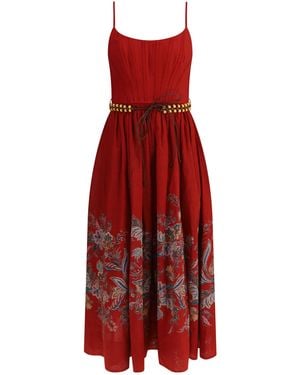 Zimmermann Rhiannon Midi Dress - Red
