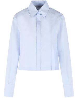 Sportmax 'Certo' Cropped Shirt - Blue